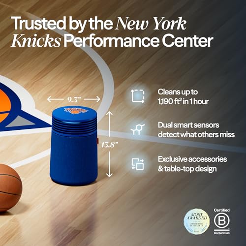 Image of BLUEAIR x New York Knicks Champions Edition Blue Signature Small Smart Air Purifier, Home & Office, Air Cleaner for Pets, Allergies, Dust & Smoke, Cleans 1,190 Sq Ft Per Hour, Quiet HEPA Air Purifier