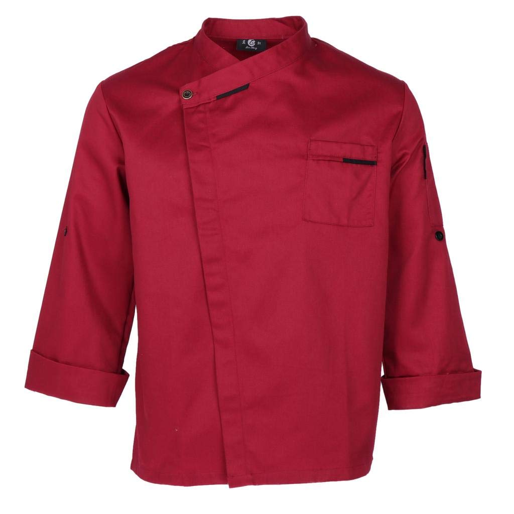 Giacche da cuoco unisex a maniche lunghe, camicia da cucina uniforme, bianco, L