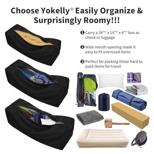 36 Inch Canvas Duffel Bag 100L Extra Large Luggage Duffle for Travel Sport and Camping (Black)3