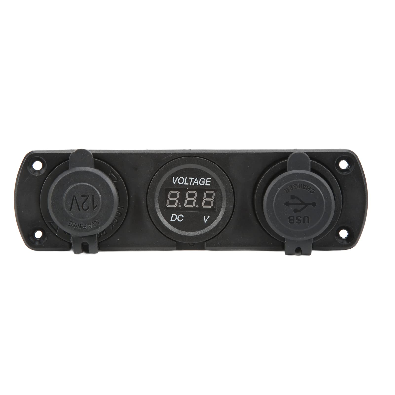 Socket Panel, Black High Temprature Resistant Dual USB Car 3 in 1 for RV for Truck for Marine