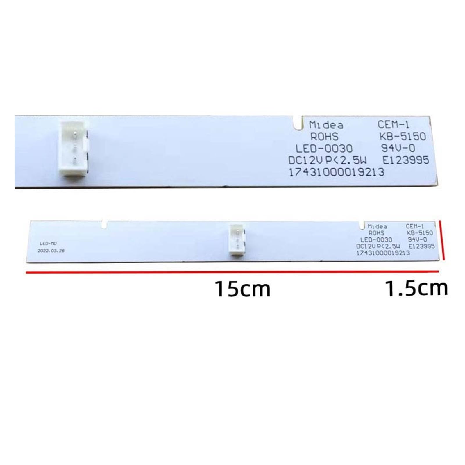 Wymienne oświetlenie LED do lodówki, Taśma LED do lodówki 12V biała E123995 GMFL-19213 15x1,5cm