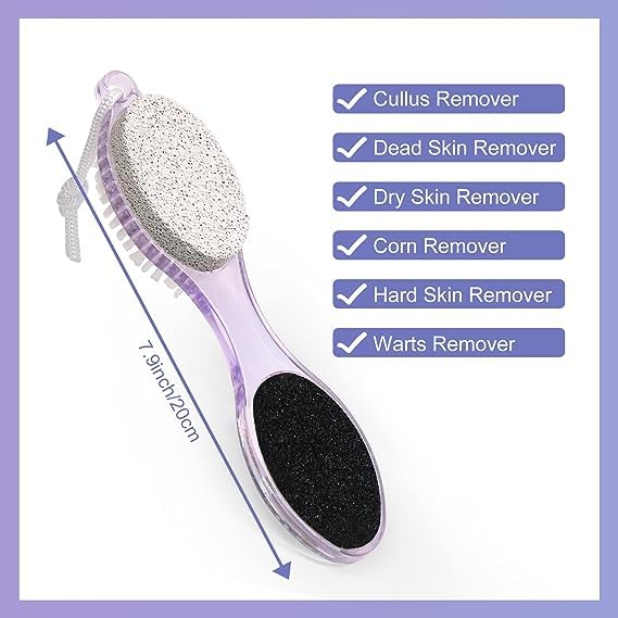 BANIRA 4 in 1 Multi-Use Foot Care File-Foot Pedicure & Manicure Paddle Brush, Pumice Stone, Scrubber & File For Soft Care 4 51Hu5Ckr8qL