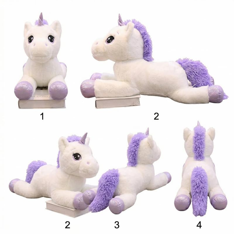 Image of HUG 'n' FEEL SOFT TOYS 75 cm White Unicorn Soft Toy - Big Size Plush Unicorn Stuffed Animal | Ultra Soft Huggable Doll for Girls & Kids | Birthday Gift, Valentine & Room Decor