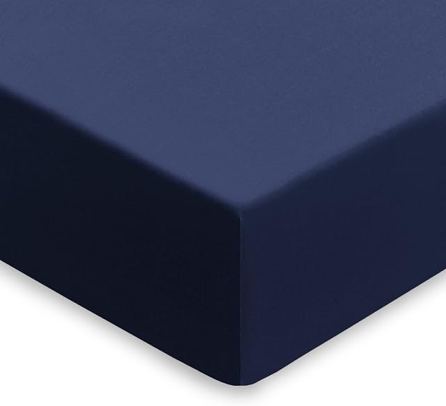 Extra Deep Fitted Sheets 16"/40CM Deep Bedsheets 16 Colours. (King, Navy)