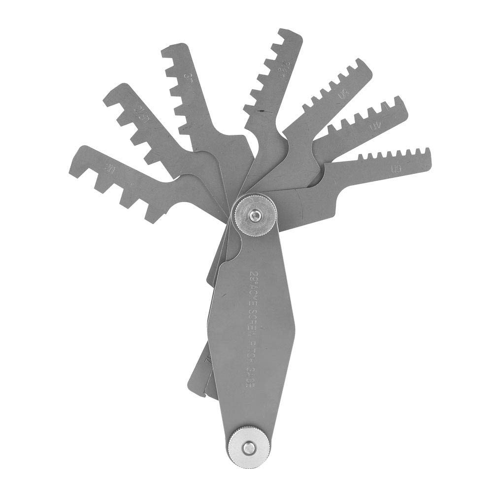 Jauge de Pas de Filetage en T, modèle de réglage de jauge de Filetage trapézoïdal en Forme de T, jauge de Filetage valant Un Outil de Mesure de Coupe(#1)