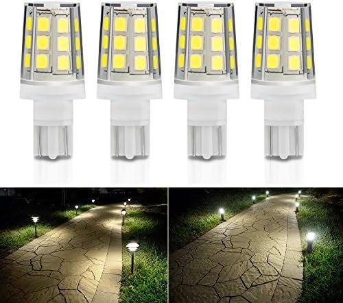 Kohree 2.5W LED Replacement Landscape Pathway Light Bulb 12V AC/DC Wedge Base T5 T10 for Malibu Paradise Moonrays and More (4 Pack, 4500K Natural White/ Daylight White)