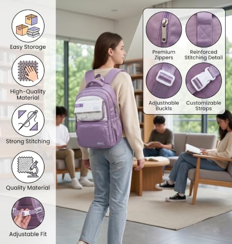 Image of ADSON kawaii Girls Travel School Bag|Backpack Of Large Capacity Aesthetic Stylish Girls Korean Laptop Bag Rucksack for School |College Bags Cute Bookbag for Teens Water Resistance 18 Inches