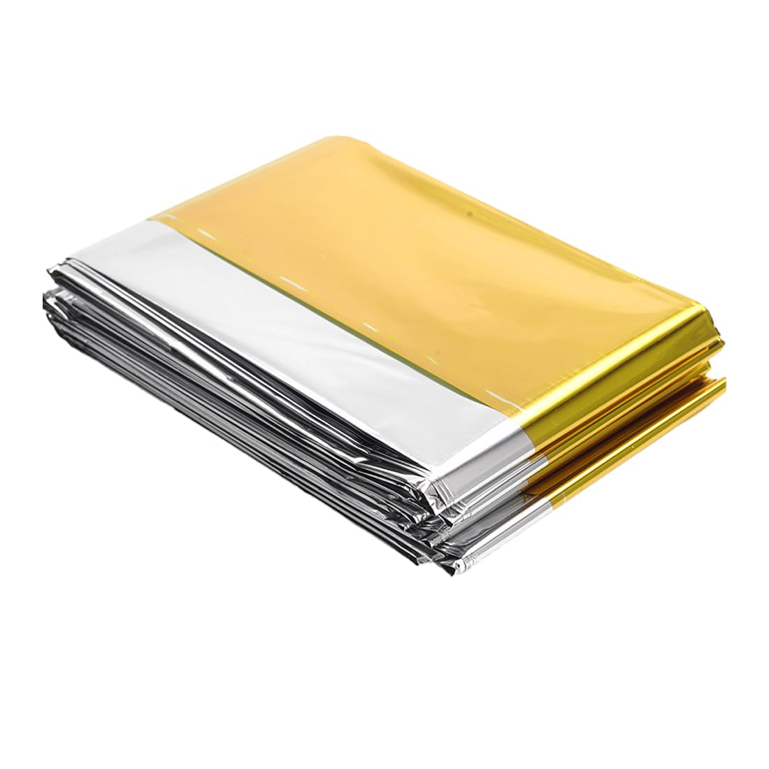 Manta Térmica de Supervivencia Oro y Plata 210 × 160 cm Protección contra Frío Lluvia y Viento