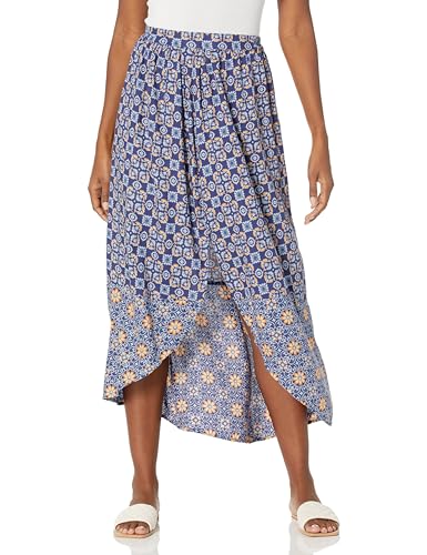 Angie Women's Hi-Low Printed Maxi Skirt