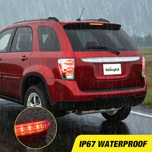 Image of Nilight Third Brake Light Tail High Mount 3rd Stop Lights Smoked Lens Compatible with Chevy Equinox and Pontiac Torrent 2007 2008 2009 Van SUV Rear Center Cab Lamp