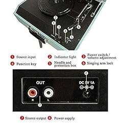 Tourne-Disque Portable, Platine Vinyle de Style Vintage, Platine Tourne-Disque Bluetooth avec S intégré (Lecteur de… - Les Beatles, Paul McCartney, John Lennon, RIngo Starr, George Harrison Tourne-Disque Portable, Platine Vinyle de Style Vintage, Platine Tourne-Disque Bluetooth avec S intégré (Lecteur de… – Image 3