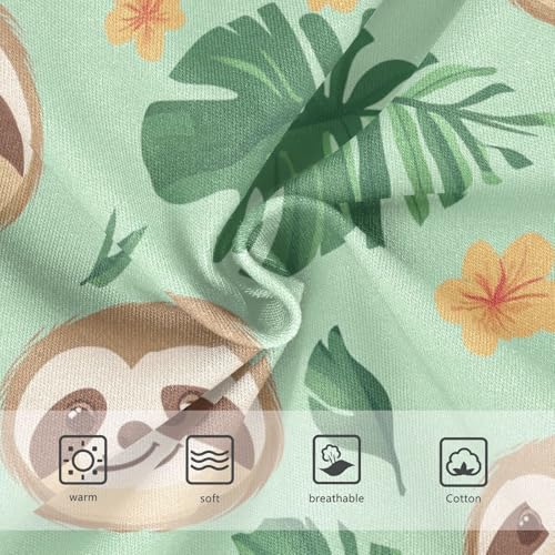 Wusikd Cute Sloth Face Girls' Underwear Cotton Tropical Leaves Girls Briefs Soft Toddler Underwear 2T3