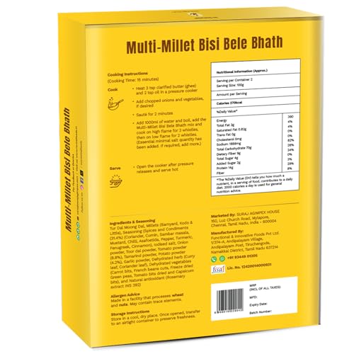 Image of Revival Millet Bisi Bele Bhath (200g) & Mighty Mix Dosa (200g) Combo Pack | Instant South Indian Meal | High in Protein & Fiber | Healthy, Tasty & Easy to Prepare | Quick Cooking in 15 Minutes