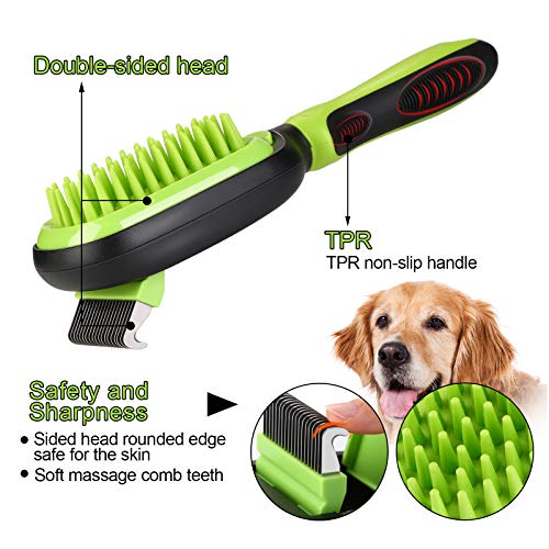 Ownpets 5 in 1 Pet Brush Set, Pet Grooming Shedding Massage Combs for Long Short Hair Dogs & Cats, Removes Undercoat… - Image 4