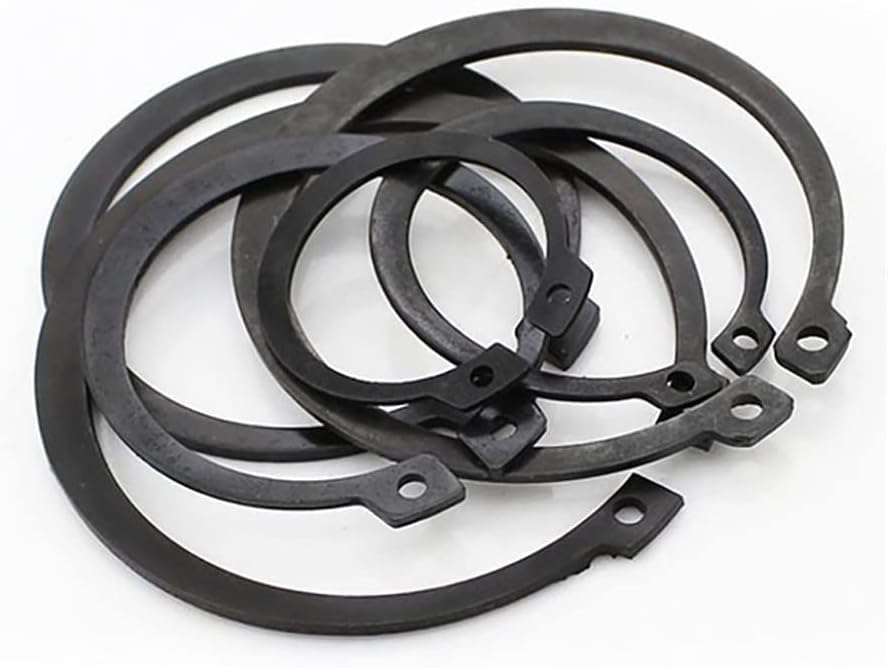 External Circlip C-Type Retaining Ring, M3-M38 Black Type External Circlip Retaining Rings for Shaft Stainless Steel Carbon DIN 471(M12 30PCS)