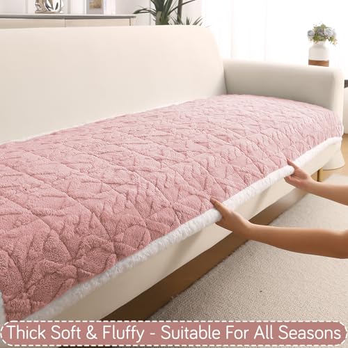 Image of HOKIPO Italian Caelora Sofa Cover L Shape 5 Seater Mat, 3+2, Misty Rose