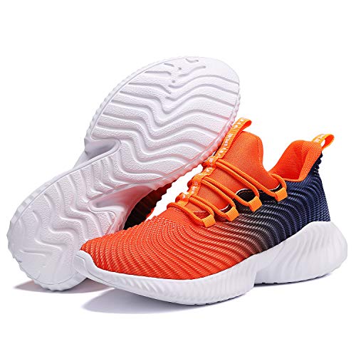 Image of JMFCHI Boys Girls Kids Sneakers Knitted Mesh Running Tennis Athletic Shoes