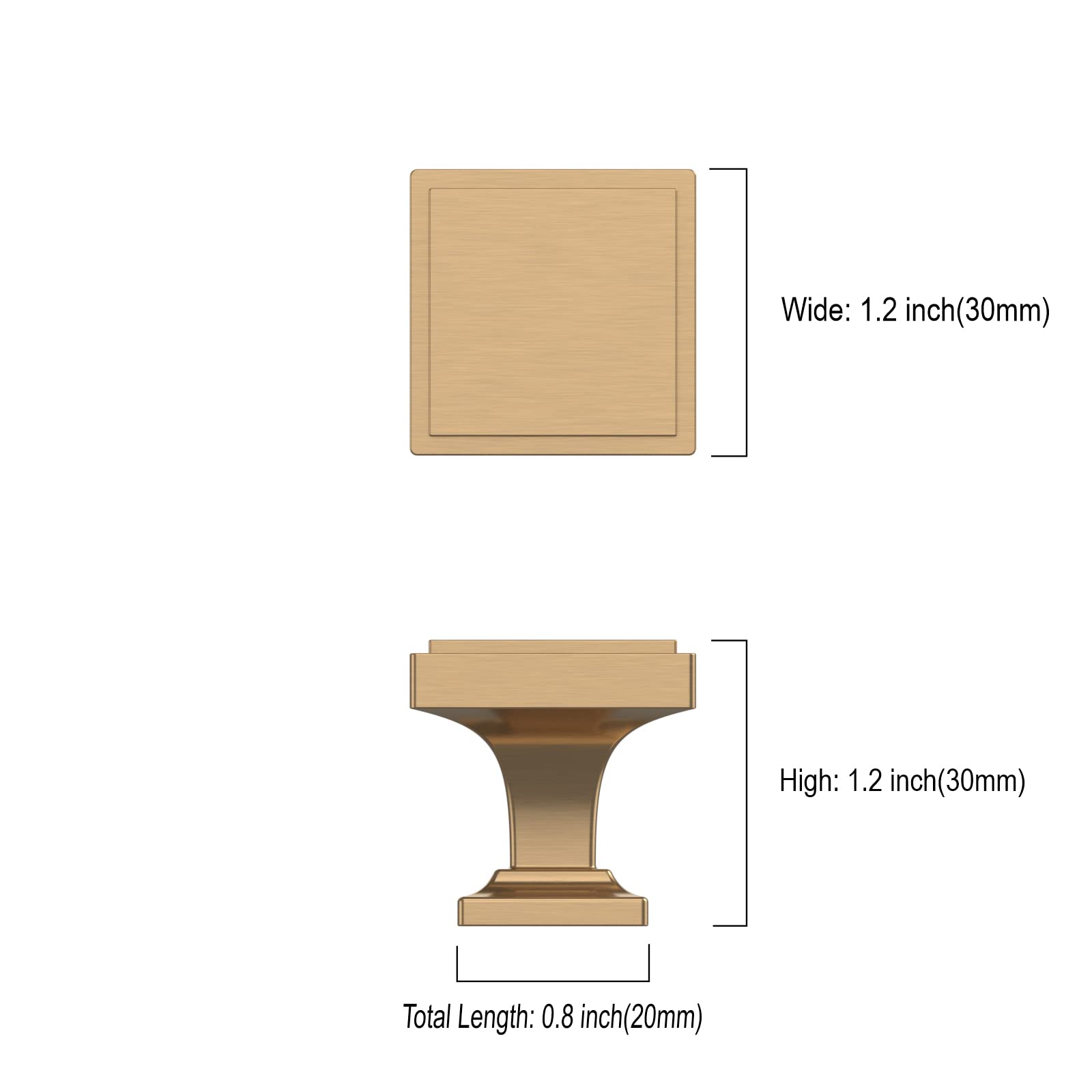 Square Milli Champagne Bronze Cabinet Knobs And Drawer Pulls - View #10