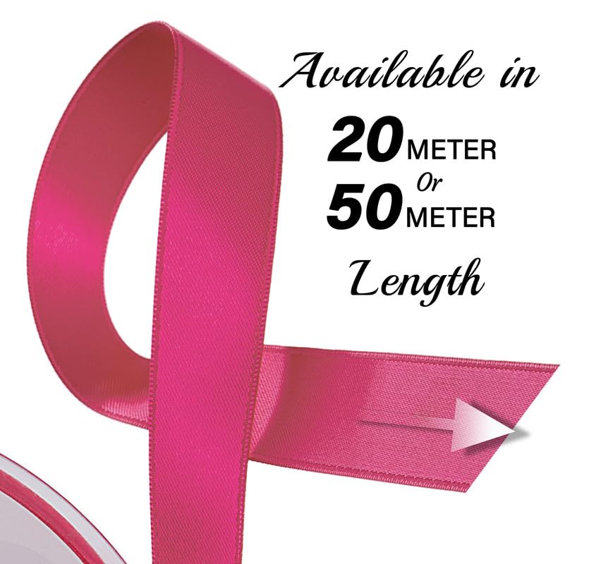 SR SUPER RIBBONS®™- Full Reel 25mm Double Faced Satin Ribbon, 20 Metres on Reel - Hot Pink, 25mm x 20m - Image 3