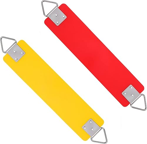 AGPTEK Paquete de reemplazo de asiento de columpio amarillo con reemplazo de asiento de columpio rojo