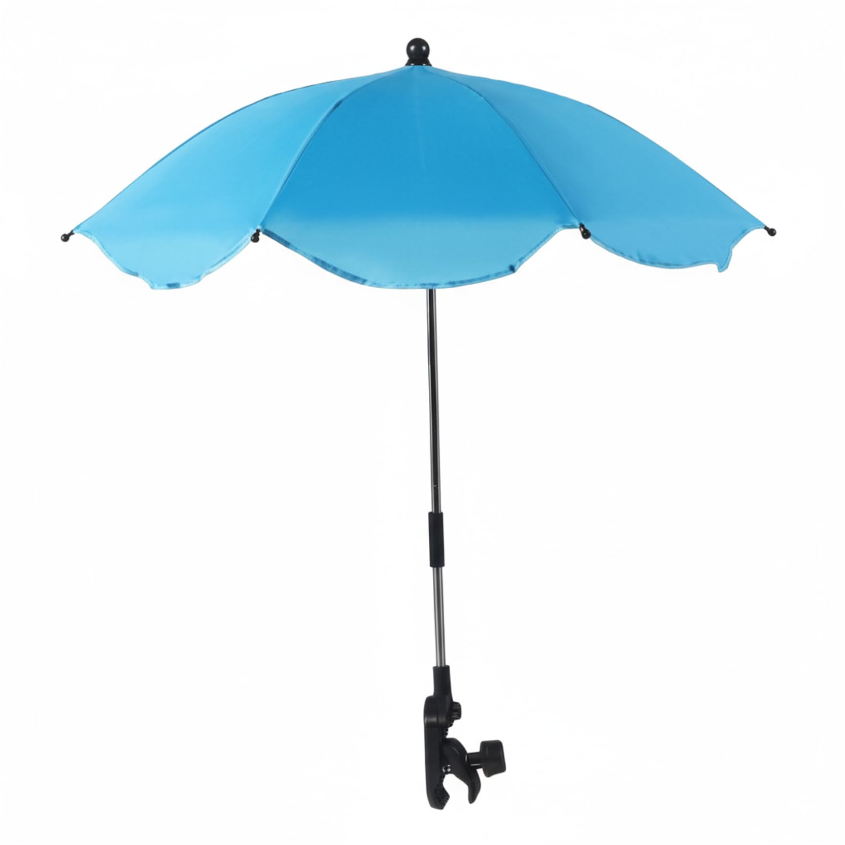 Aetherize Sky-Blue Chair Umbrella With Clamp, 360° Adjustable Clip On Umbrella For Chair With Upf 50+ Sun Protection For Outdoor, Stroller, Camping, Fishing (65Cm, Sky Blue) With Clamp