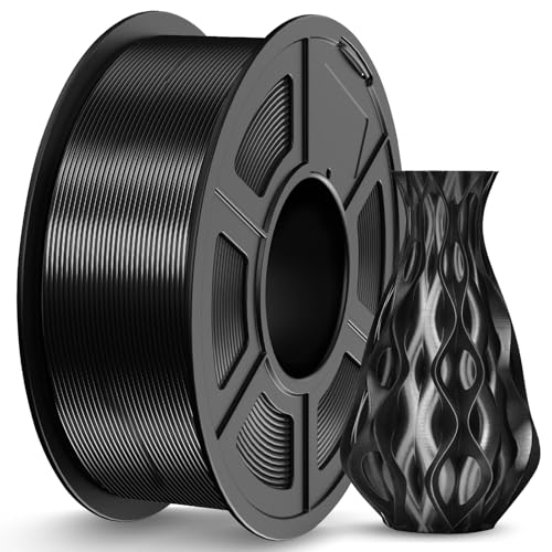Image of JAYO Silk PLA 3D Printer Filament 1.75mm, 1.1kg, Black | Metallic-Like Finish, Silky Gloss Finish, Easy to Print, ±0.02mm Accuracy, Fit Most FDM 3D Printers