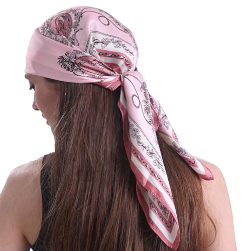 Skinny Silk Like Hair Scarf for Women Head Wrap Ribbon Handbag Neck Satin Scarves Gift Packed2
