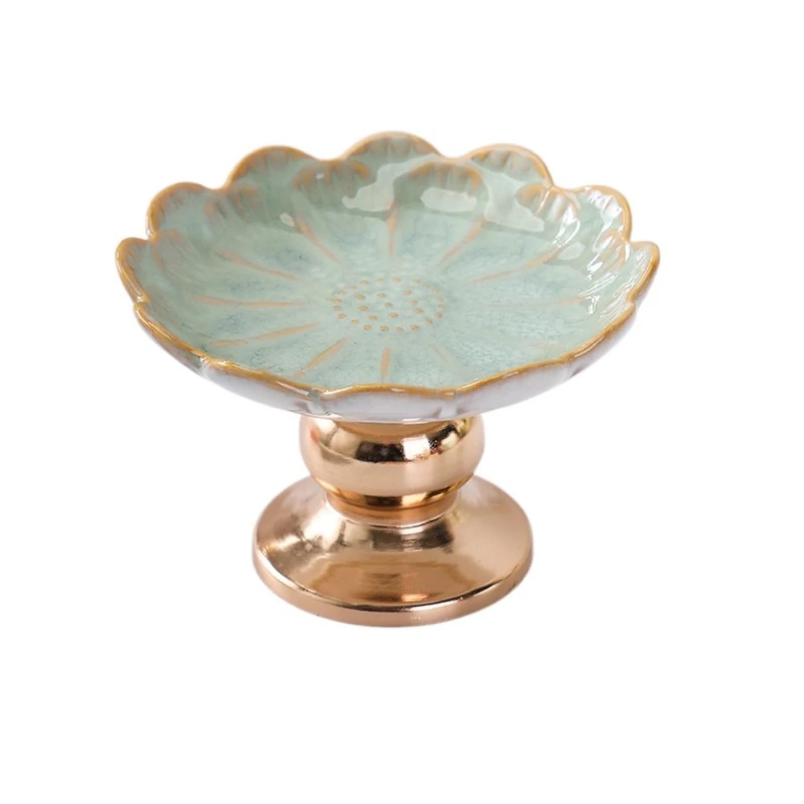 1Pair Home Decoration Ceramics Candle Stand Light Romantic Holder Candlestick for Candle(Green)