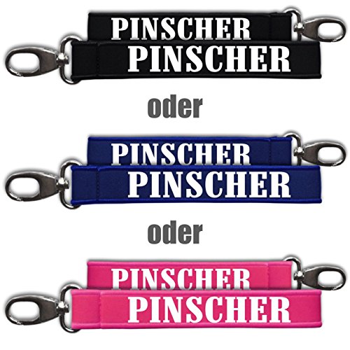 Ciondolo Pinscher in neoprene, schwarz/weiß