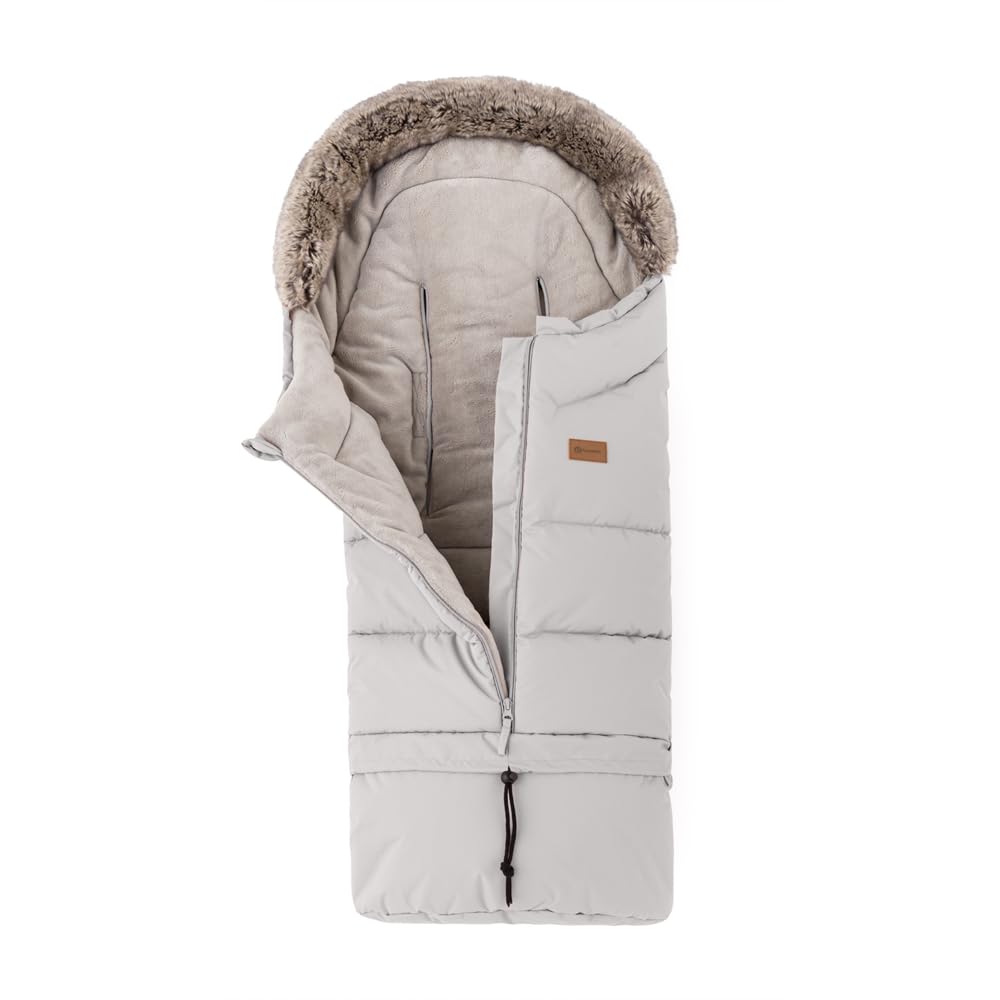 Petite&Mars Sacco nanna per passeggino Fusak 4 v1 Arctic * Sacco nanna invernale per passeggino, passeggino e seggiolino auto * Warrm * Impermeabile * Antivento, Champagne Shower, 87/110x48cm