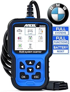 ANCEL BM500 All System OBD2 Scanner for BMW Mini, Car Diagnostic Scan Tool for Engine ABS SRS ESP SAS TCM 4WD Systems, with Battery Registration for BMW/CBS EPB ETC BMS PCM Oil Reset
