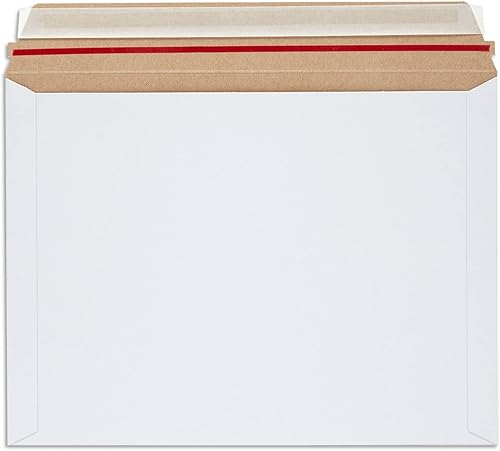 Miniatura 9 de Paquete de 25 sobres rígidos Stay Flat de 9 x 12 pulgadas con sello autoadhesivo, sobres de cartón blanco resistentes de 450 GSM para envío de