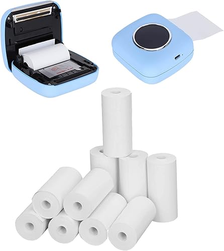 Miniatura 3 de 10 rollos de papel térmico para impresora térmica, 2.24 x 0.98 pulgadas, papel térmico termosensible blanco imprimible para impresora pequeña