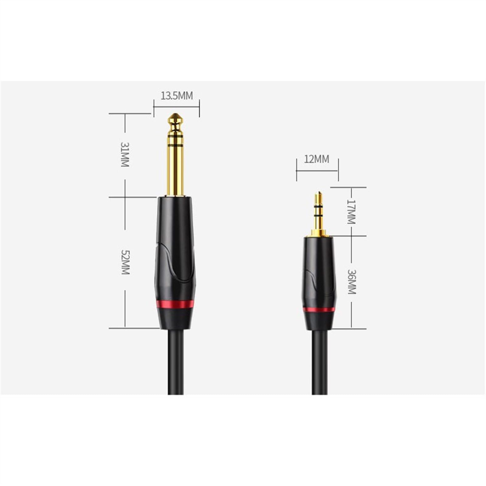 Cables para instrumentos Cable De Conexión De Macho A Macho De 3,5 A 6,5 ​​mm Cable De Conversión De Guitarra Para Amplificador Y Mezclador De 6,35 Mm(1.5m)