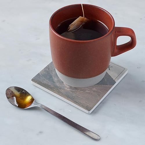 Miniatura 4 de Longs Peak Colorado Mountain, Joyride Home Decor - Posavasos de cerámica individual, posavasos cuadrado individual de 4 pulgadas, parte trasera de