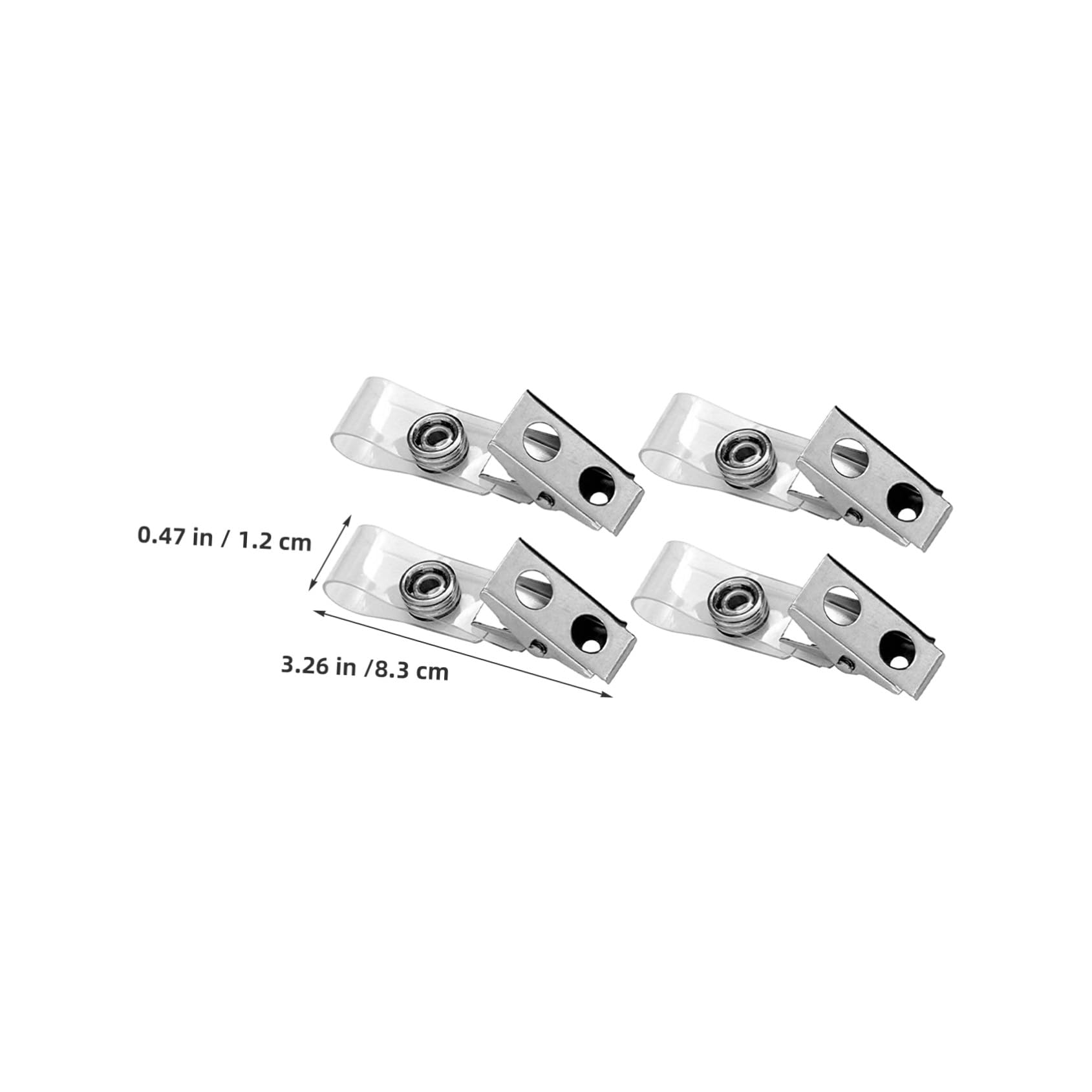 250 Pièces Clips de Badge Métal Double Trou avec Sangles PVC Transparentes Lot de Porte-badges Polyvalents pour Cartes Identité et Étiquettes de Travail