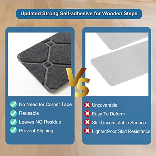 Non-Slip Stair Treads Carpet For Wooden Steps,15Pcs 8''X30'' Staircase Carpets Cover With Self-Adhensive Backing For Baby,Elder And Pet #TOP3