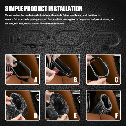 Image of 2PCS Car Trash Bag Hanging with Adhesive, Car Trash Bag Holder, Mini Car Garbage Bag Hanging, Keep Your Car Clean Multi-Function Auto Interior Accessories Universal for Most Vehicles
