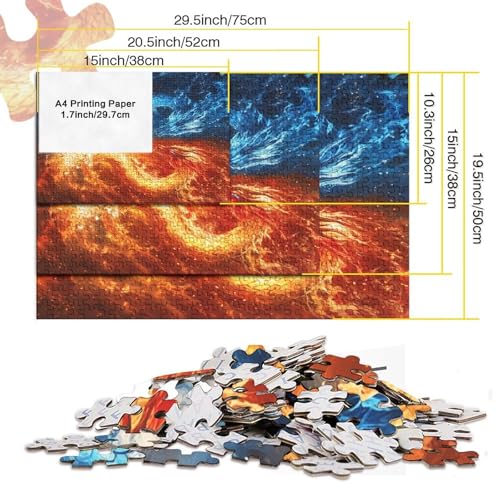 Rompecabezas de dragón de 1000 piezas y dimensiones de 70x50cm para adultos 6