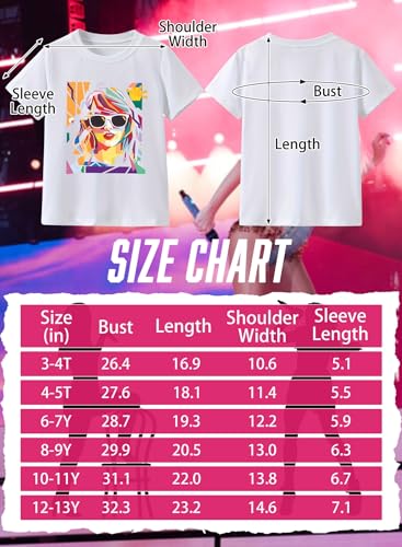 Image of Girl Country Music T-Shirt - Kids Singer Letters Graphic Birthday Shirts Gifts Fan Song Tour Concert Outfit Top