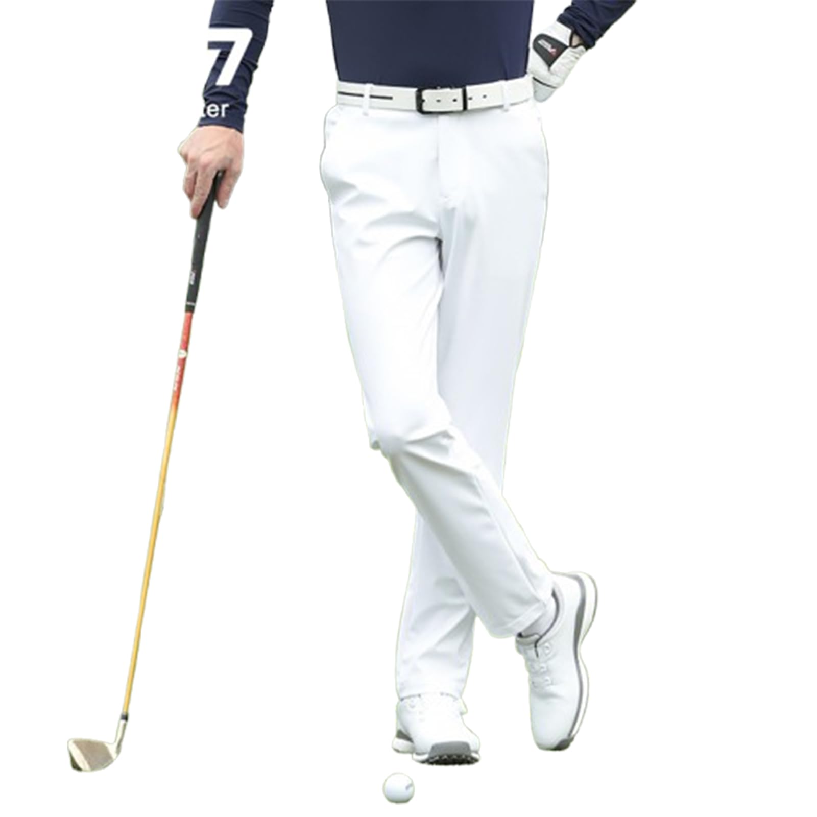 FGRID Męskie spodnie golfowe Slim-Fit Stretch, letnie lekkie spodnie dresowe, spodnie podróżne, szybkoschnące spodnie robocze do gry w golfa,White,XXL