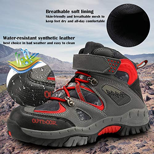 image for VITUOFLY Boys Hiking Boots Kids Hiking Shoes Girls Outdoor Warm Winter