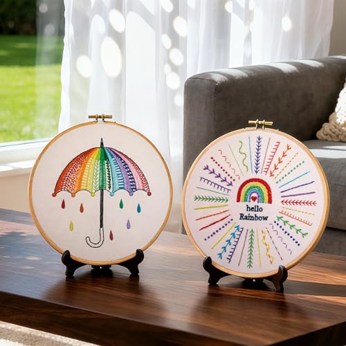 Image of Beginners Embroidery Stitches Practice Kits for Adults, Easy Embroidery Starters Kits for Beginners to Learn 32 Stitches, Hand DIY Embroidery Sets Needlepoint kits for adults, 1 Hoop (Video Tutorial)