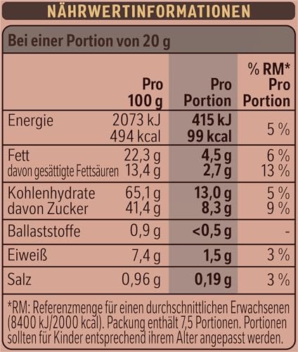 Nestlé CHOCO CROSSIES Zimt, knusperleichte Flakes und knackige Mandeln umhüllt von zartschmelzender weißer Glasur und Zimtgeschmack, 1er Pack (à 2 x 75g)