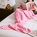 Produktbild Geschenk für Mädchen Frauen, Wuiyepo Meerjungfrau Decke für Cosplay, Wrap Decke Fancy Dress Schlafsack, Schlafende Tasche, Klimaanlage Schlafsack (Rosa)
