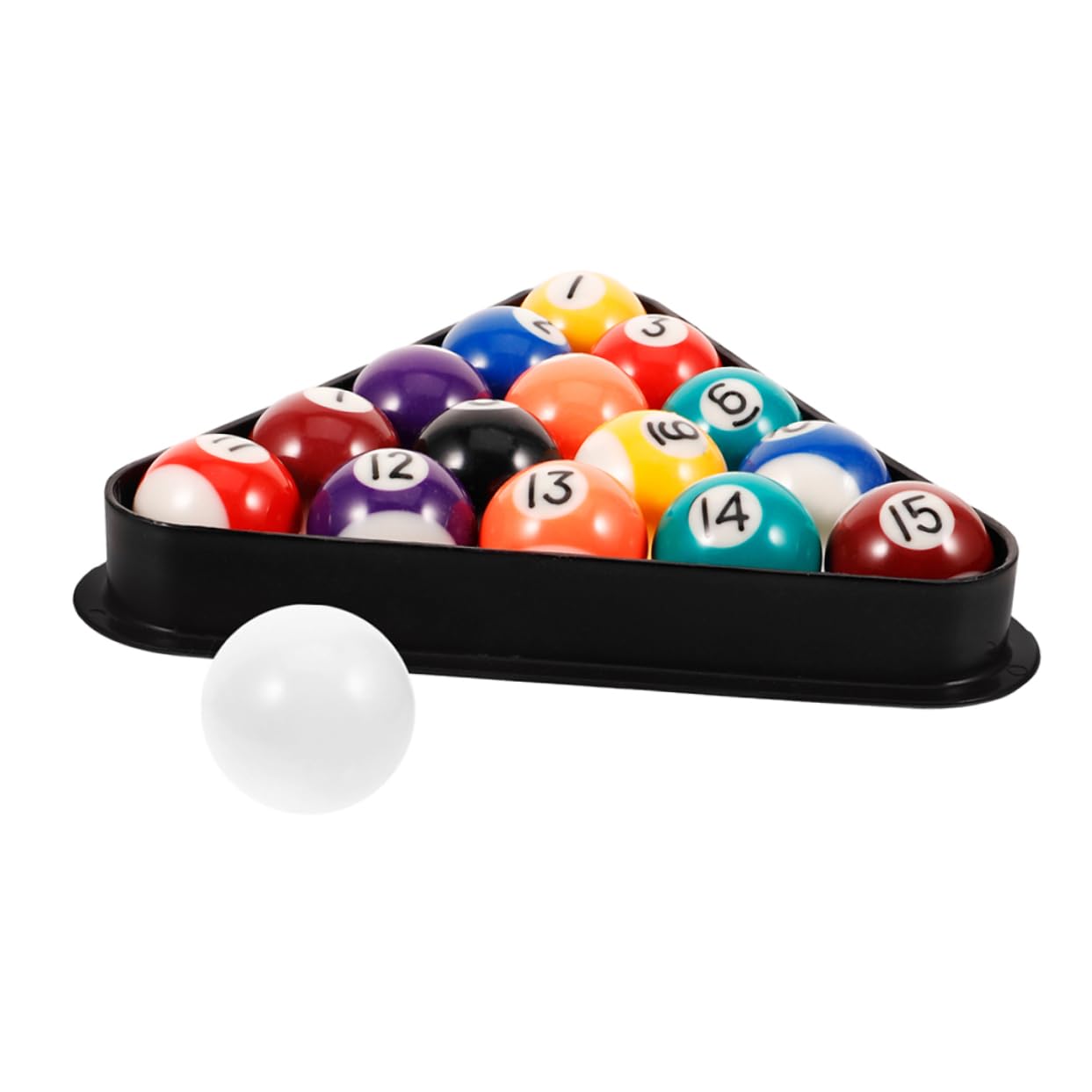 Sosoport Ensemble Mini Jeu de Table de Billard pour Garçon et Filles avec 17 Boules en Résine et Triangle Mini, Accessoires de Piscine Portables pour Usage Polyvalent la Maison Extérieur