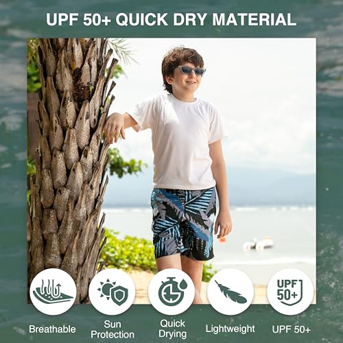 Image of Kanu Surf Boys' Toddler Troy Stripe Swim Trunks