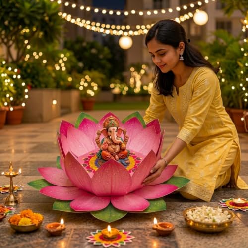 Image of SpecialYou Ganpati Makhar for Ganpati Festival Foldable for Ganesh Decoration Items for Home Decor, Ganpati Decoration Setup for Home, Pooja Room Decorations Items