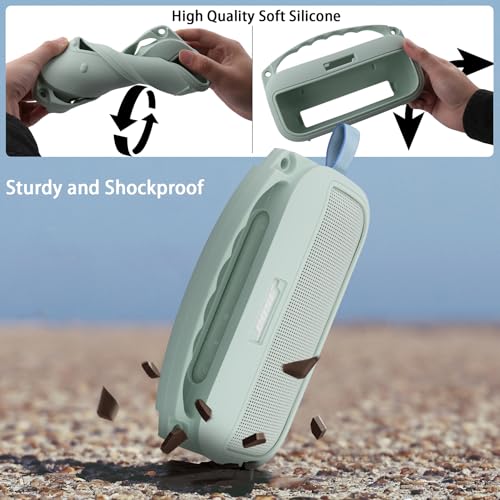 Image of co2CREA Soft Silicone Case Replacement for Bose New SoundLink Flex 2nd Gen /Bose SoundLink Flex Bluetooth Portable Speaker (Silicone Case, Alpine Sage Case)
