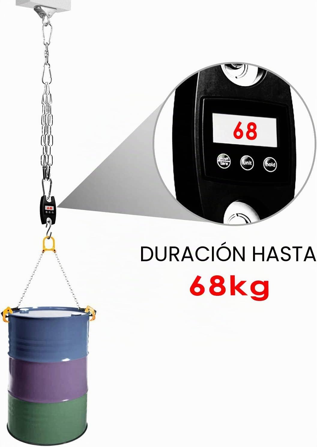Yes4All Cadena para Saco de Boxeo con 4 Cierres, Acero Inoxidable, 360° Rotación, Soporta 68kg/156lbs